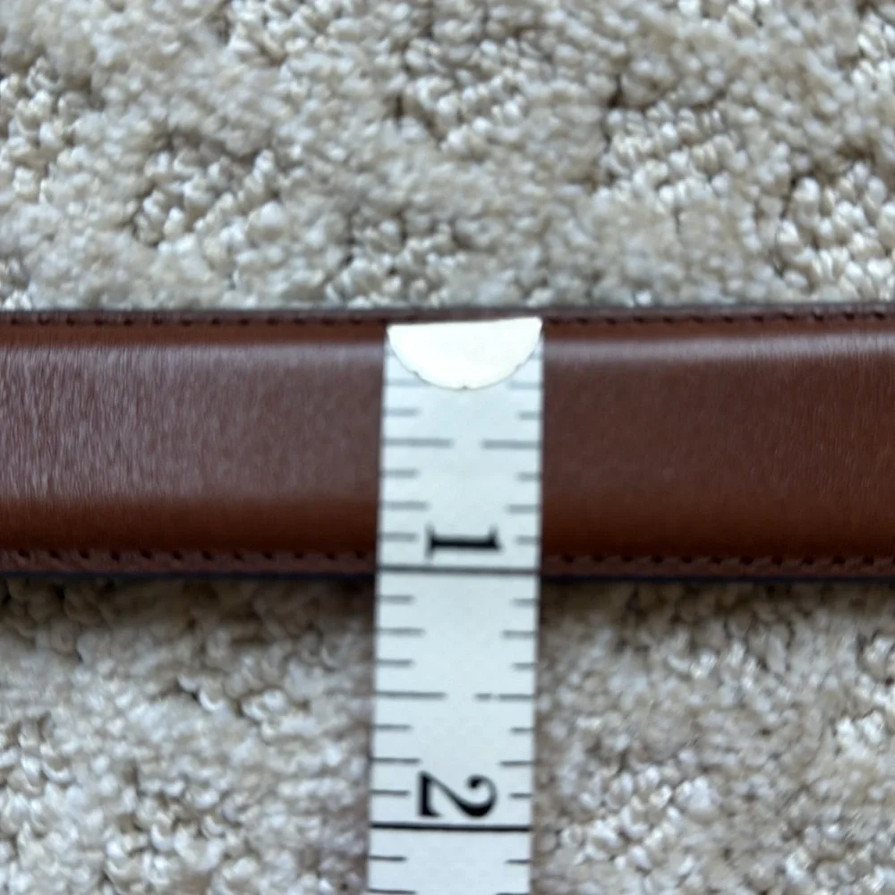 The Black Tux classic leather Brown Belt silver tone buckle Men’s size 30